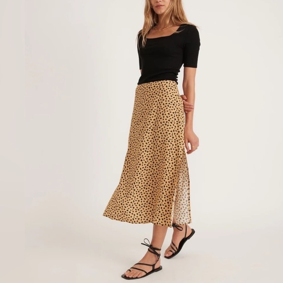 Marine Layer Ryan Cheetah slip midi skirt - Picture 1 of 11